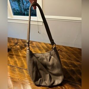 Clarks Praline Leather Shoulder Bag Taupe color
